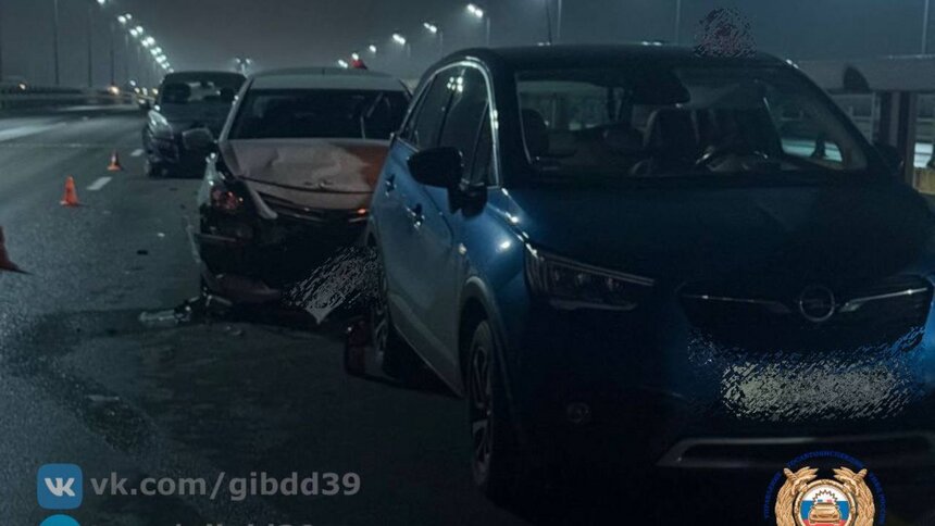 В ГАИ рассказали, как три легковушки врезались друг в друга на окружной Калининграда  - Новости Калининграда | Фото: ГАИ Калининградской области 