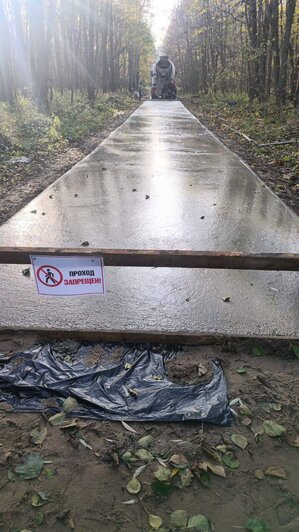 Гости Куршской косы прогулялись по свежему бетону на велодорожке и оставили следы, нацпарк просит так не делать   - Новости Калининграда | Фото: телеграм-канал национального парка «Куршская коса» 