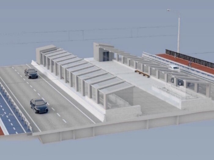 Так выглядит схематичное изображение остановки для трамваев. | Фото: презентация «ГорПросвета» 