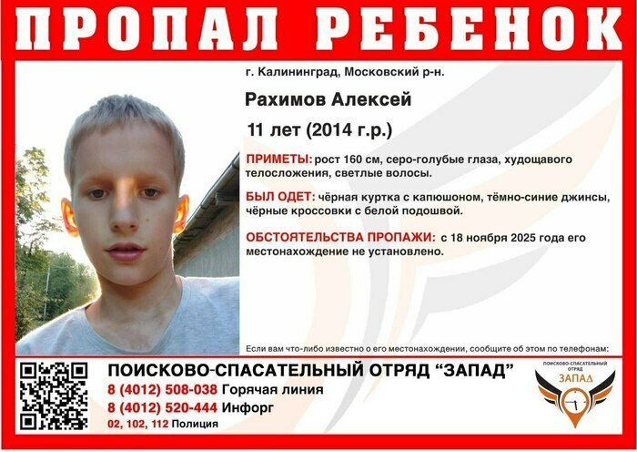 Взял у бабушки сто рублей и пропал: в Калининграде продолжаются поиски 11-летнего мальчика    - Новости Калининграда