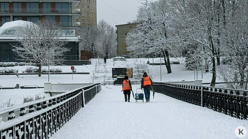 Дворники vs снег: противостояние стихии и коммунальных служб в Калининграде продолжается (фоторепортаж)   - Новости Калининграда | Фото: «Клопс»