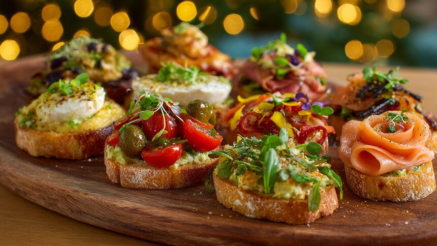 Гости уже в дверях, а на столе удивить нечем: 6 вариантов брускетт с необычными сочетаниями - Новости Калининграда | Иллюстрация: Алиса Игонина / Midjourney