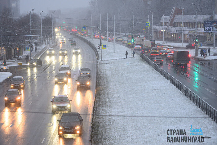 Калининград уходит под снег: город стремительно белеет | Фото: Александр Мелехов