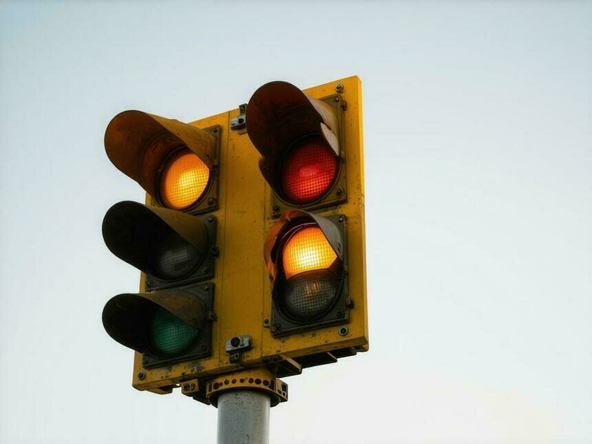 На установку светофора на перекрёстке улиц П. Морозова и Коммунистической не нашлось подрядчика | Сгенерировано ИИ