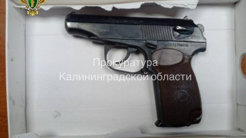 В Советске любопытный мужчина отреагировал на шум в соседней квартире и украл лежавший на полу пистолет - Новости Калининграда | Фото: прокуратура Калининградской области 