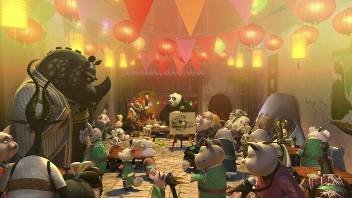 Винни-Пух, Шрек и пингвины Мадагаскара: 6 мультфильмов о том, как любимые герои празднуют Новый год - Новости Калининграда | Кадр из мультфильма «Кунг‑фу Панда: Праздничный выпуск»