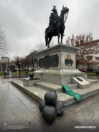 В Черняховске памятник Барклая-де-Толли теперь будет купаться в лучах прожекторов - Новости Калининграда | Фото: администрация Черняховского округа