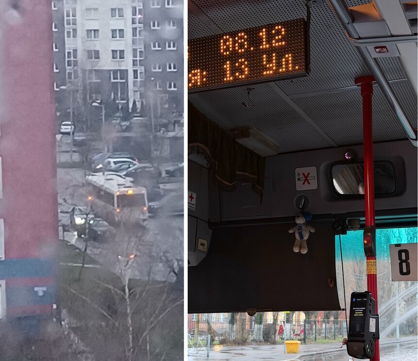 В Калининграде «легендарный» автобус смог протиснуться в заторе из-за ДТП, а другой разбил лобовое стекло (фото) - Новости Калининграда | Фото читателей