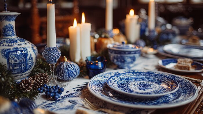 Гжель — особый вид русской росписи по керамике. | Иллюстрация: Ксения Александрова / Midjourney