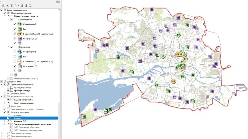 37 кабинок, которыми могут воспользоваться калининградцы, если приспичит: мэрия опубликовала карту бесплатных туалетов - Новости Калининграда | Рисунок: пресс-служба администрации Калининграда