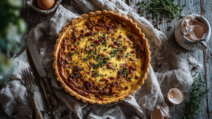 От классики до дерзкой импровизации: 3 рецепта киша на все случаи жизни - Новости Калининграда | Иллюстрация: Ксения Александрова / Midjourney