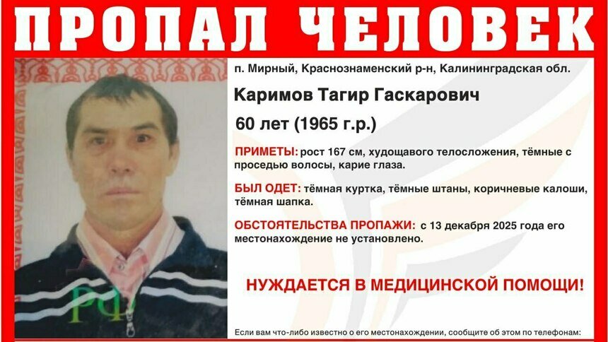 В Краснознаменском районе две недели не могут найти пропавшего 60-летнего мужчину - Новости Калининграда | Фото: ПСО "Запад"