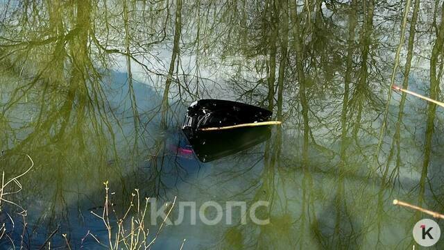 Пробил ограждение и ушёл на дно: в Калининграде автомобиль вылетел с дороги в фортификационный ров (фото, видео) 