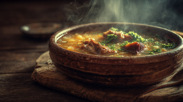 Секрет согревающего обеда от бабушки: как приготовить густой гороховый суп с копчёными рёбрышками 