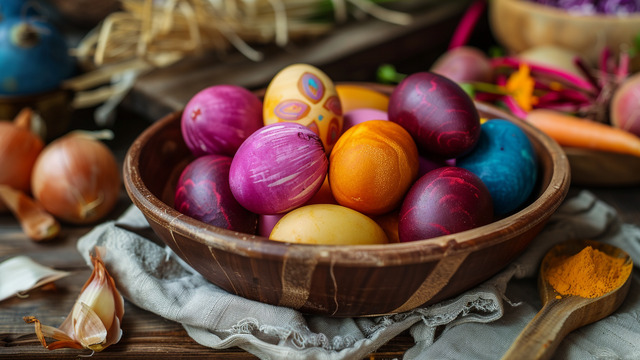 Песочный, синий и оранжевый: вспоминаем ещё 3 народных способа покрасить яйца на Пасху  