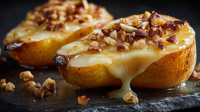 Тает по рту и манит сладким ароматом: как вкусно запечь грушу с сыром, мёдом и орехами 