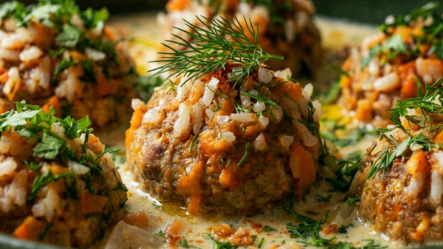 Тот самый вкус из детства: готовим дома мясные «ёжики» с зеленью и сметанной заливкой 
