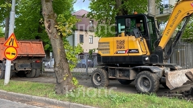 В Калининграде на проспекте Победы возобновили ремонт тротуара: жители опасаются за судьбу деревьев (фото)   