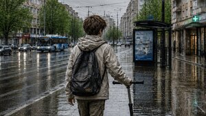 В Калининграде подросток шёл час под дождём со сломанным самокатом, после того как ему устроили взбучку в троллейбусе 
