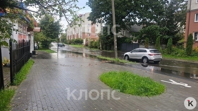 В Калининграде ночной ливень затопил недавно отремонтированную улицу (видео)  