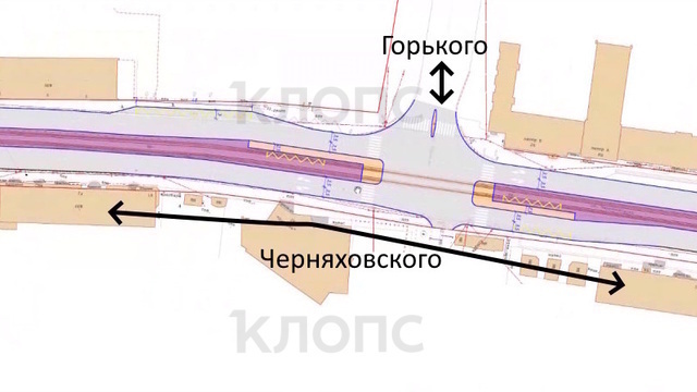 В Калининграде затеяли масштабную реконструкцию перекрёстка Черняховского с Горького (схемы)