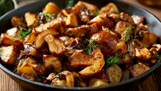 Семейный поход в лес за грибами обернулся вкуснейшим обедом: готовим дома жареные подберёзовики с картошкой 