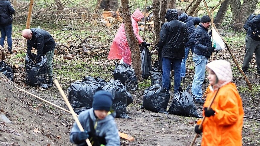 Дождь уборке не помеха: в Калининграде прошёл общегородской субботник (фоторепортаж) - Новости Калининграда | Фото: Александр Подгорчук / «Клопс»