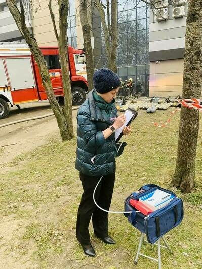 В Калининграде после пожара в ТЦ «Гиант» проверяют качество воздуха - Новости Калининграда | Фото: канал Роспотребнадзора Калининградской области / Телеграм
