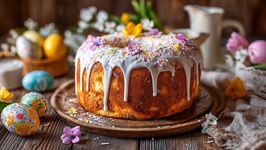 Пасхальный десерт с сюрпризом внутри: готовим пышный кулич с начинкой из заварного крема  - Новости Калининграда | Иллюстрация: Алиса Игонина / «Клопс»