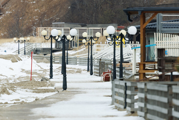 Янтарный. Так живописно смотрелся променад этой зимой | Фото: Александр Мелехов