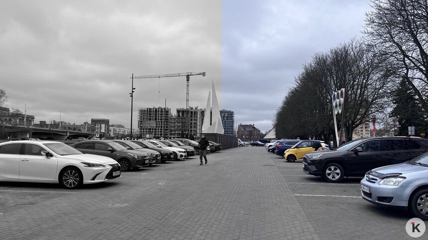 Чёрно-белым указано пространство, на котором будет пешеходная часть