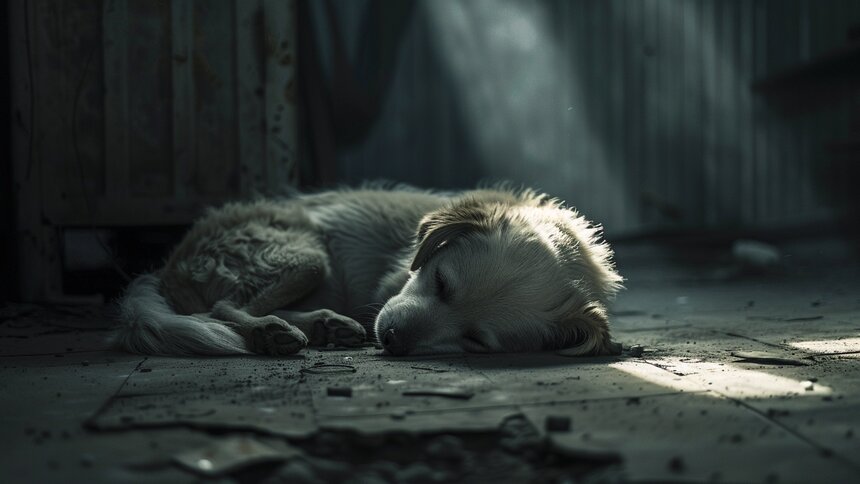 Сначала выла, потом могла только скулить: в Советске собаку закрыли в гараже, где она провела больше двух недель   - Новости Калининграда | Иллюстрация: Алиса Игонина / Midjourney