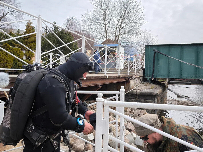 Водолазы начали обследовать старый мост через Преголю, который хотят сделать пешеходным: фоторепортаж - Новости Калининграда | Фото: Музей Мирового океана