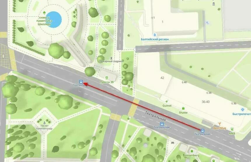 В центре Калининграда из-за ремонта тротуара перенесли остановку пригородных автобусов (схема) - Новости Калининграда | Изображение: канал администрации Калининграда / Телеграм