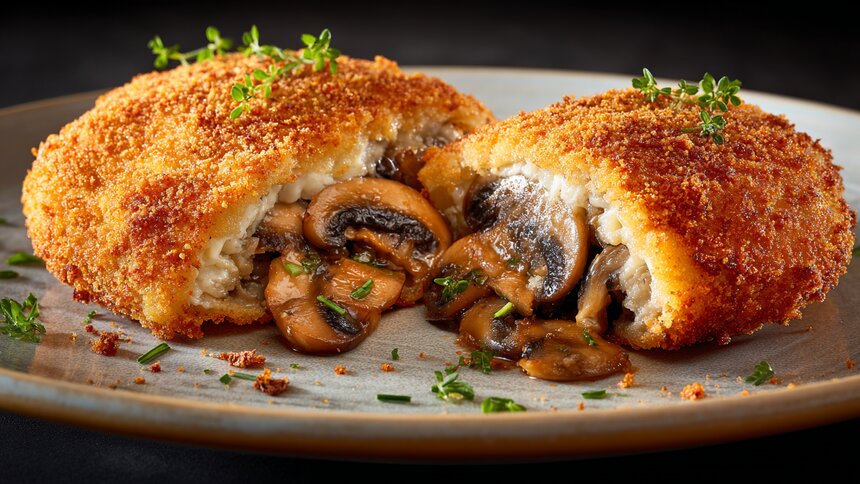 Муж засиял от счастья, увидев начинку этого блюда: как пожарить хрустящие рыбные зразы с грибами  - Новости Калининграда | Иллюстрация: Алиса Игонина / «Клопс»