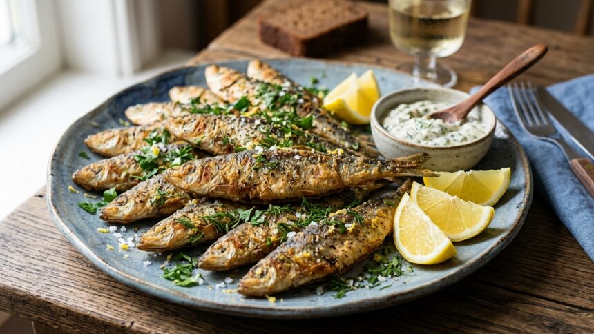 Семья влюбилась в это блюдо и требует его каждый день: как вкусно пожарить целую сковороду салаки  - Новости Калининграда | Иллюстрация: Дарья Мошникова / «Клопс»