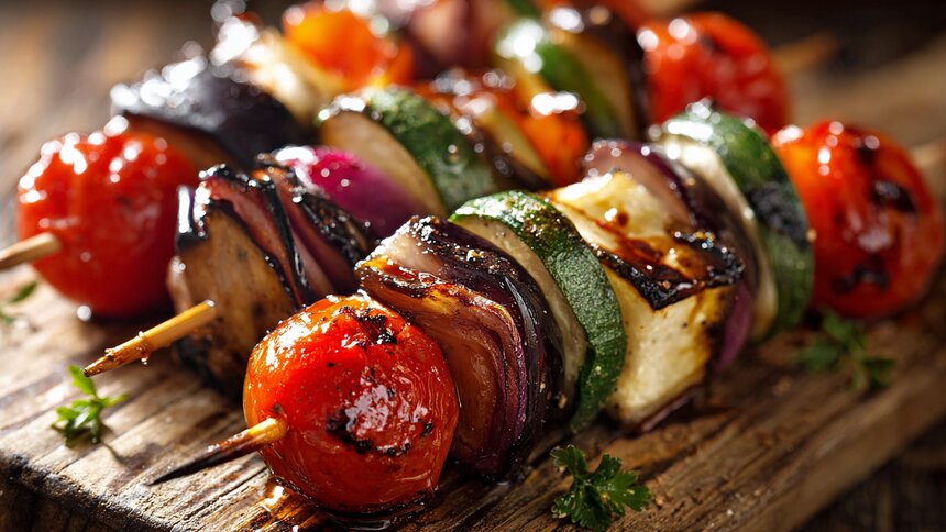 Разлетелись с шампуров быстрее мяса: как вкусно пожарить на мангале овощной шашлык  - Новости Калининграда | Иллюстрация: Алиса Игонина / «Клопс»