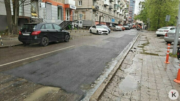 Светофор в пакете и горячий асфальт в луже: калининградцы заметили на дорогах очередные «чудеса» - Новости Калининграда | Фото: «Клопс»