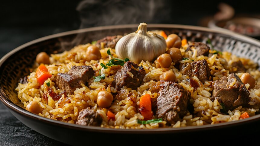 Получится вкусно даже без казана: готовим дома сытный плов на всю семью  - Новости Калининграда | Иллюстрация: Ксения Александрова / «Клопс»