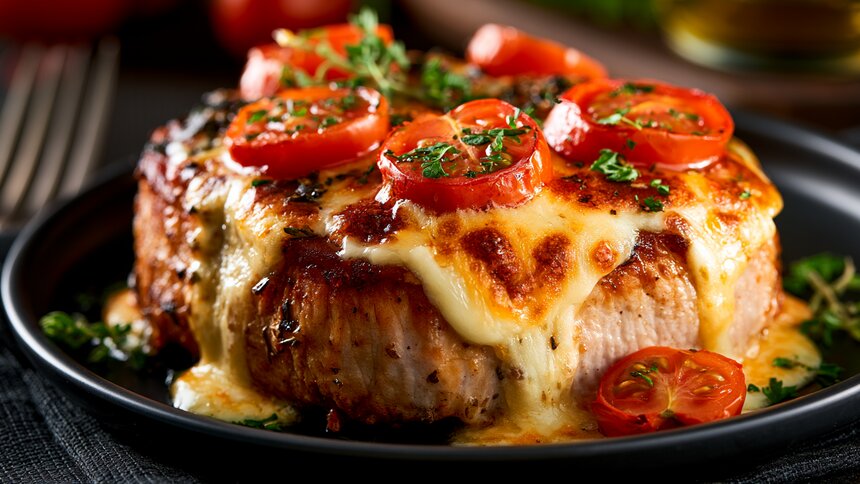 Бессмертная классика на каждый день: делимся самым простым рецептом мяса по-французски с сыром и томатами - Новости Калининграда | Иллюстрация: Ксения Александрова / «Клопс»