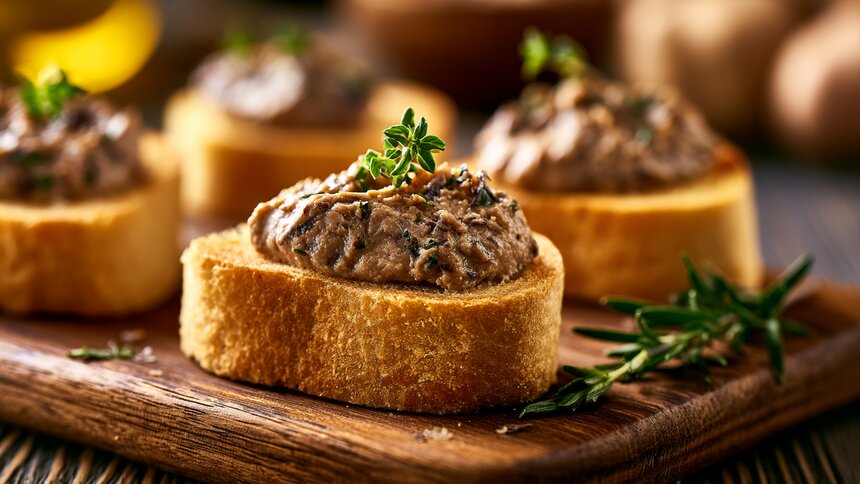 В 100 раз вкуснее покупного: рецепт домашнего паштета с хрустящими крутонами, который получится даже у новичков - Новости Калининграда | Иллюстрация: Ксения Александрова / «Клопс»