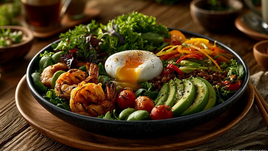 Все вкусы, текстуры и витамины в одной тарелке: как собрать дома боул с креветками ресторанного уровня  - Новости Калининграда | Иллюстрация: Ксения Александрова / «Клопс»