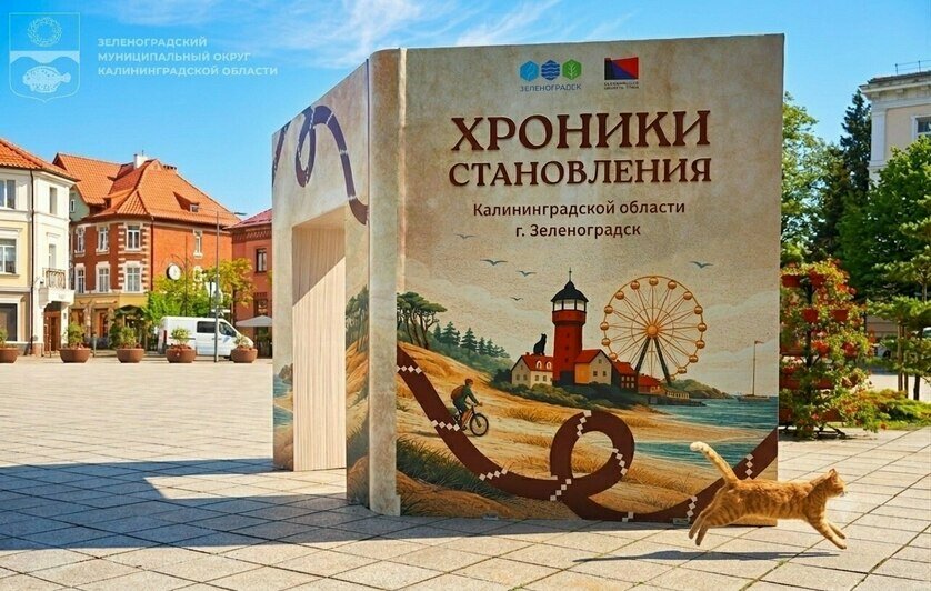 Чемодан, цветы, книги и коты: центр Зеленоградска украсили познавательными инсталляциями (фото) - Новости Калининграда | Фото: канал администрации Зеленоградского муниципального округа / Телеграм