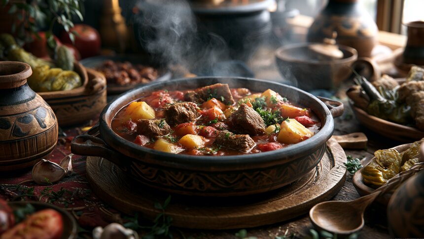 Мясо тает во рту, а овощи остаются плотными: раскрываем секрет приготовления настоящего азу по-татарски с говядиной  - Новости Калининграда | Иллюстрация: Алиса Игонина / «Клопс»