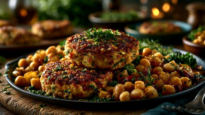 Фитнес-рецепт из растительного белка: как сделать вкусные котлеты из нута, которые легко заменят любое мясо - Новости Калининграда | Иллюстрация: Ксения Александрова / «Клопс»