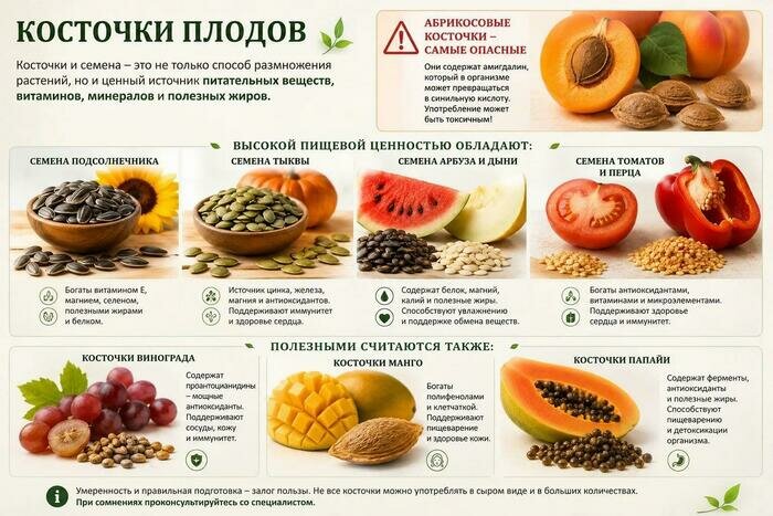 Какие косточки и семена могут быть опасны для здоровья: объяснили эксперты | ИИ