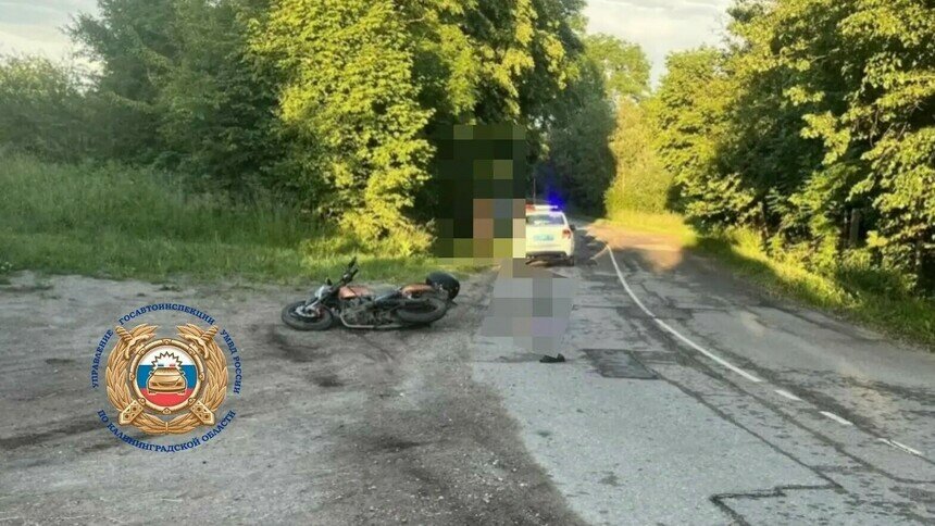 Под Гусевом мотоциклист без шлема попал в аварию и получил травмы  - Новости Калининграда | Фото: Госавтоинспекция Калининградской области