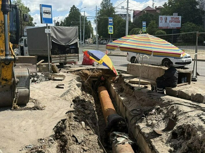В Калининграде авария на Шевченко ускорила замену старой тепломагистрали (фото) - Новости Калининграда | Фото: канал администрации Калининграда / Телеграм
