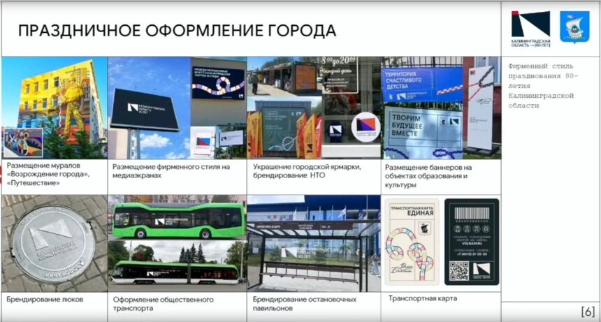 Символику 80-летия Калининградской области поместили даже на канализационные люки — Дятлова   - Новости Калининграда | Фото: скриншот презентации