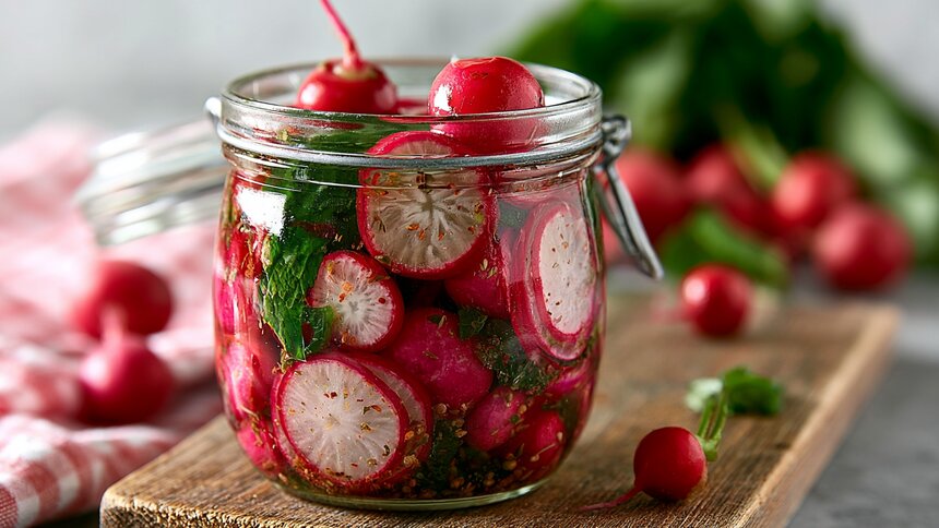 Самая простая закуска к мясу и главный ингредиент салатов: рассказываем, как правильно мариновать редис - Новости Калининграда | Иллюстрация: Ксения Александрова / «Клопс»